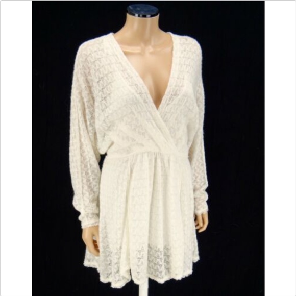 FREE PEOPLE knit dress Snug Bug ivory tassels NEW XS X-Small - Picture 3 of 7